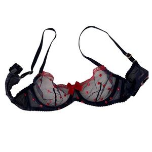 Agent Provocateur Black and Red Sheer Bra